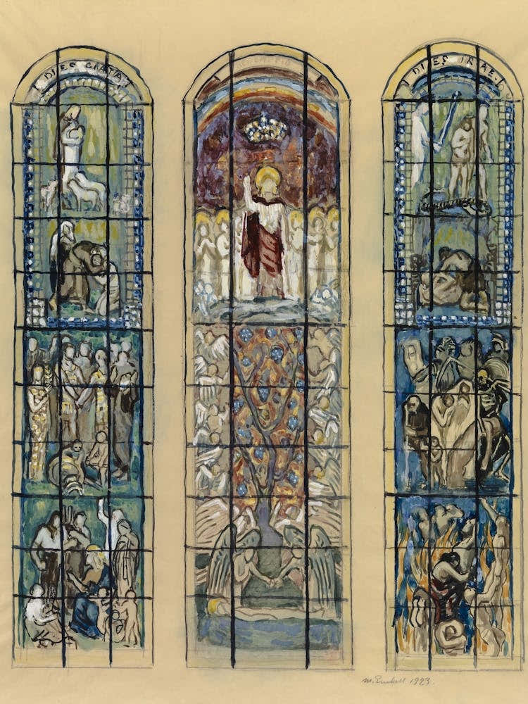 Sketch For The Chancel Stained Glass Window In Turku Cathedral, 1923, By Magnus Enckell
