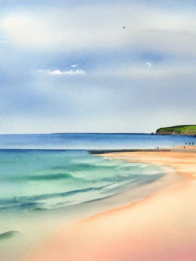 Filey Beach, North Yorkshire Watercolour