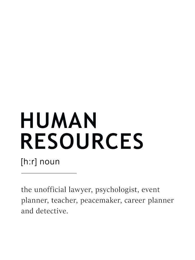 Human Resources Definition Poster - Dictionary