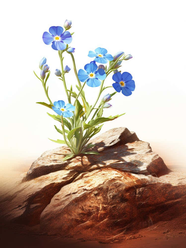 Forget Me Not, Sprouting From A Rock In The Dessert  (3)