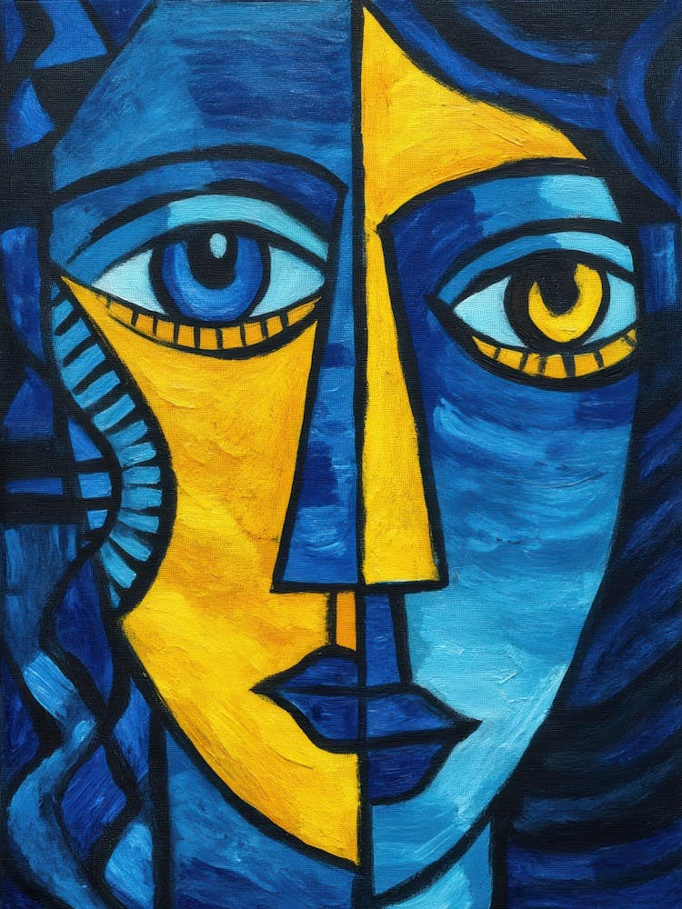 Blue And Yellow Face 1