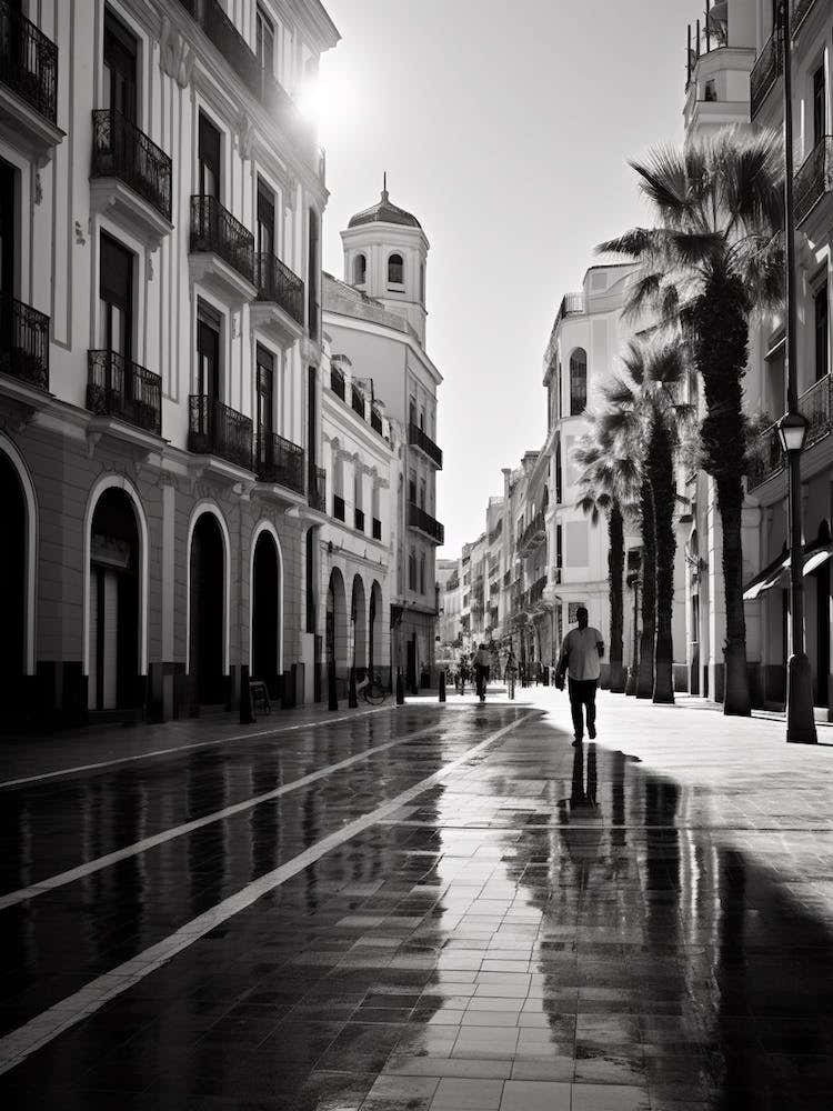 Malaga, Spain, Mediterranean Black And White Photography Analogue 1