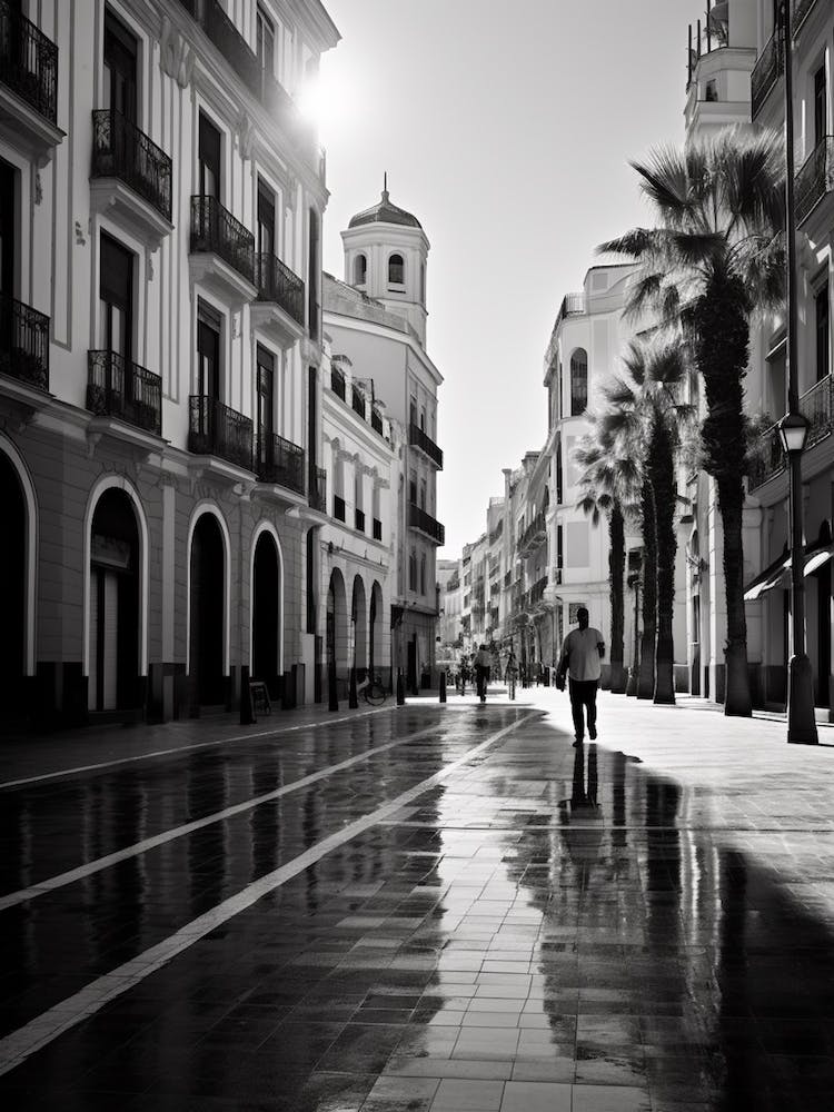 Malaga, Spain, Mediterranean Black And White Photography Analogue 1