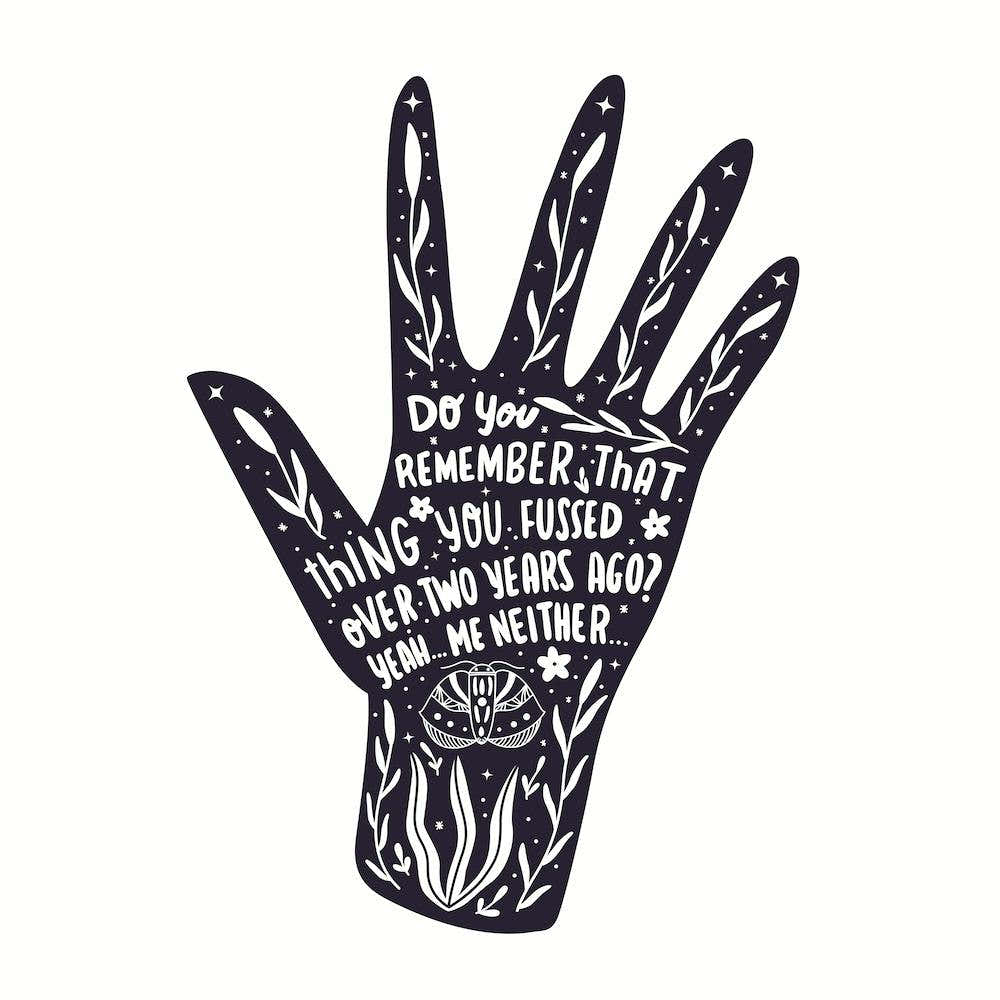Monochrome Hand Lettering Drawn On A Hand Square