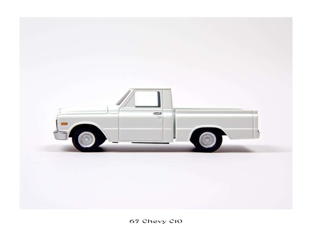 Toy Car 67 Chevy C10 White Poster
