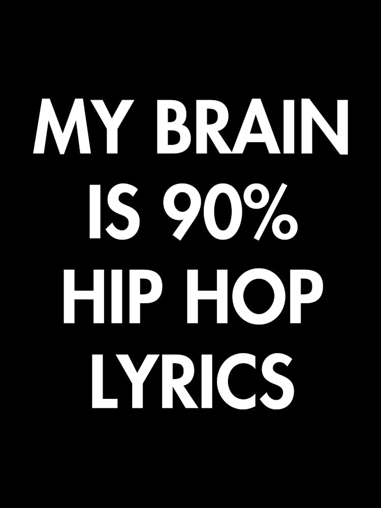 My Brain is 90% Hip Hop Lyrics - funny, music