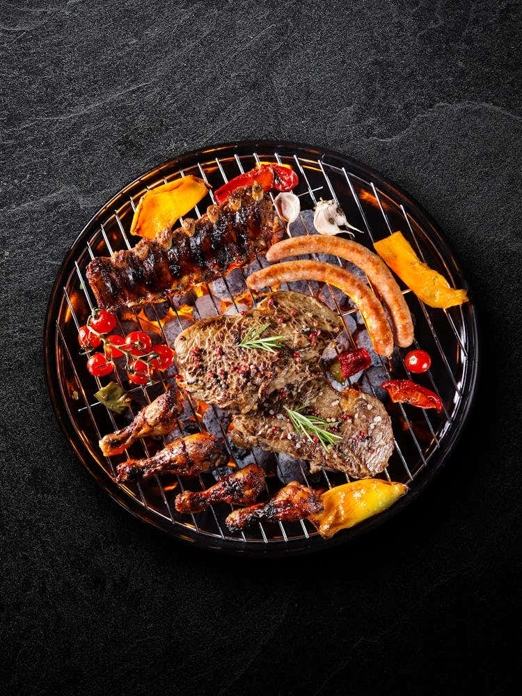 Grill BBQ — Food kitchen poster/blackboard, photo art