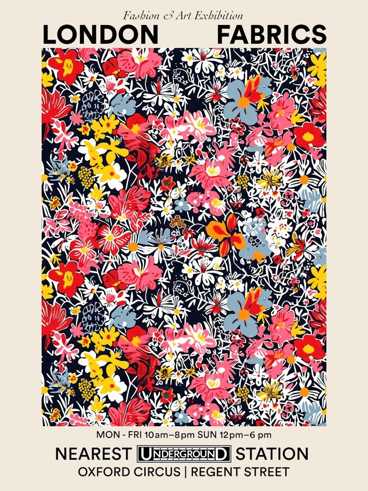 Poster Inspiring Floral London Fabrics Floral Pattern 5