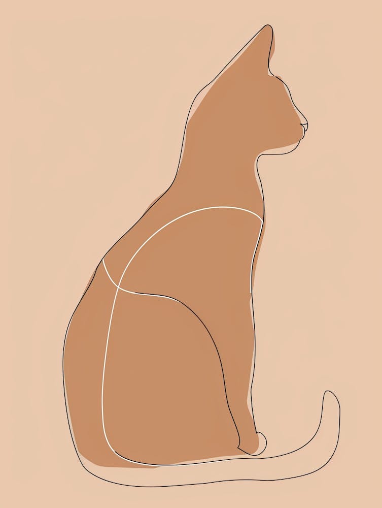 Cat Portrait - Boho, Line Art 5