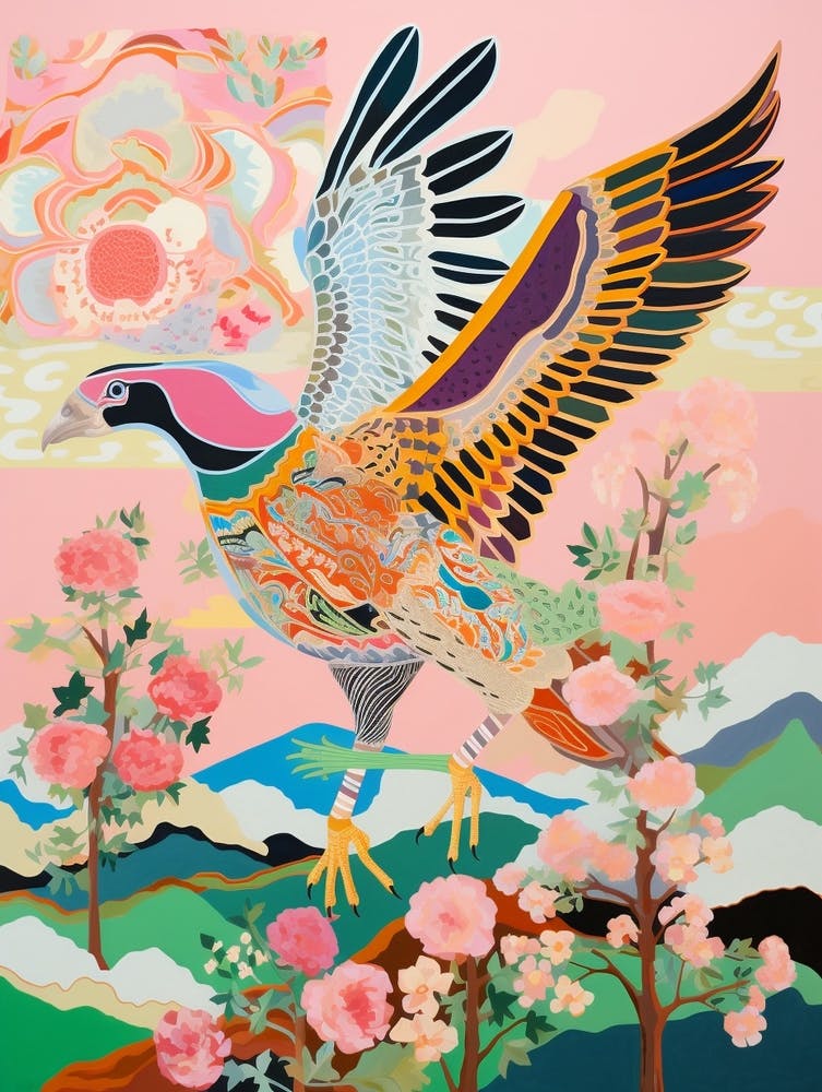 Maximalist Bird Painting Lapwing 2