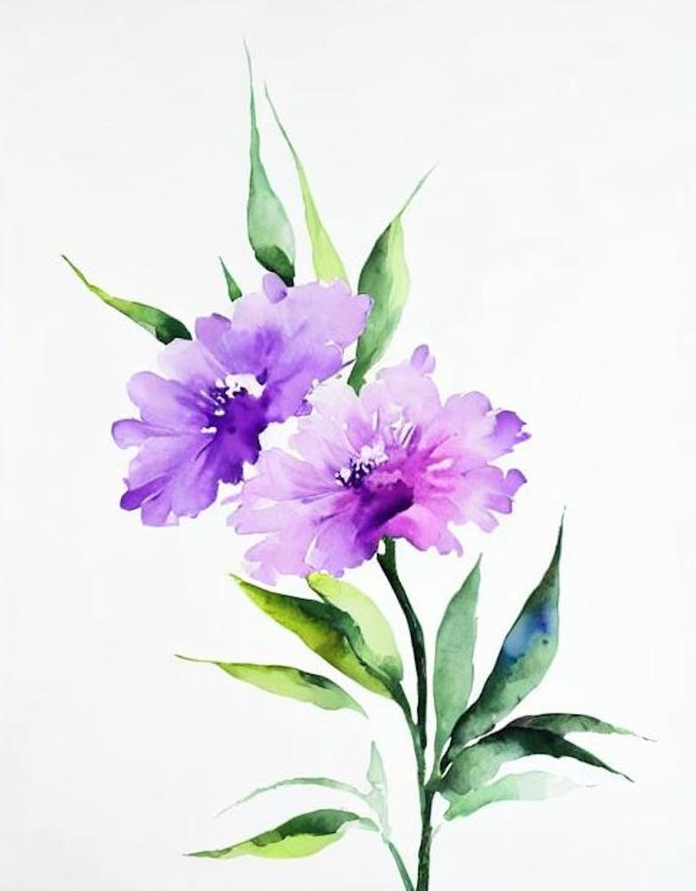 Violet 2 Watercolour Flower