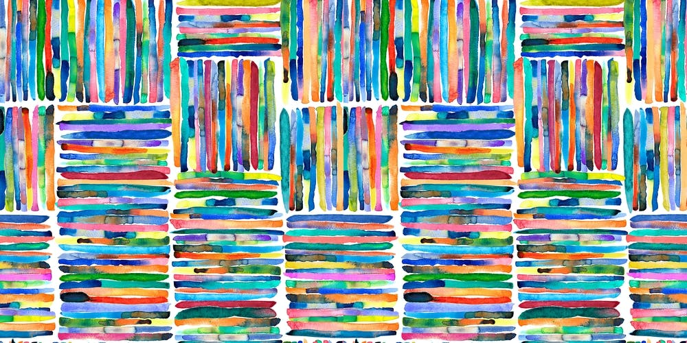 Watercolor Colorful Handpainted Stripes