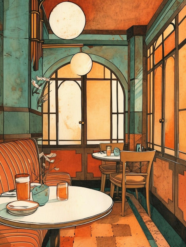 Cozy Cafe Corner Illustration 4