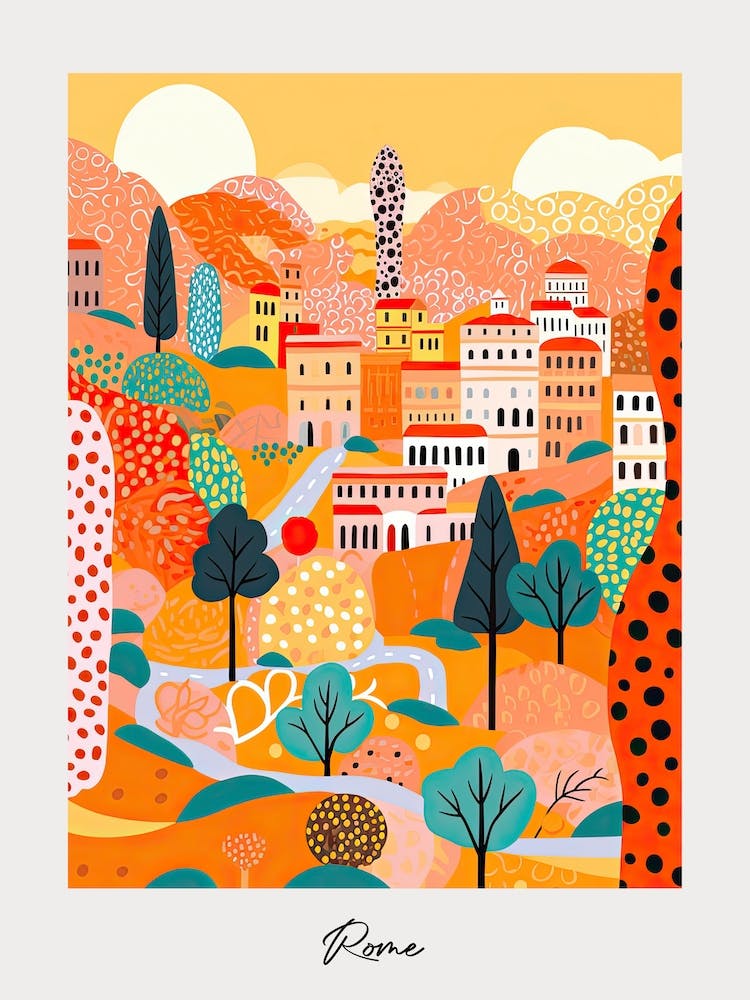Poster Of Rome, Illustration In The Style Of Pop Art 2