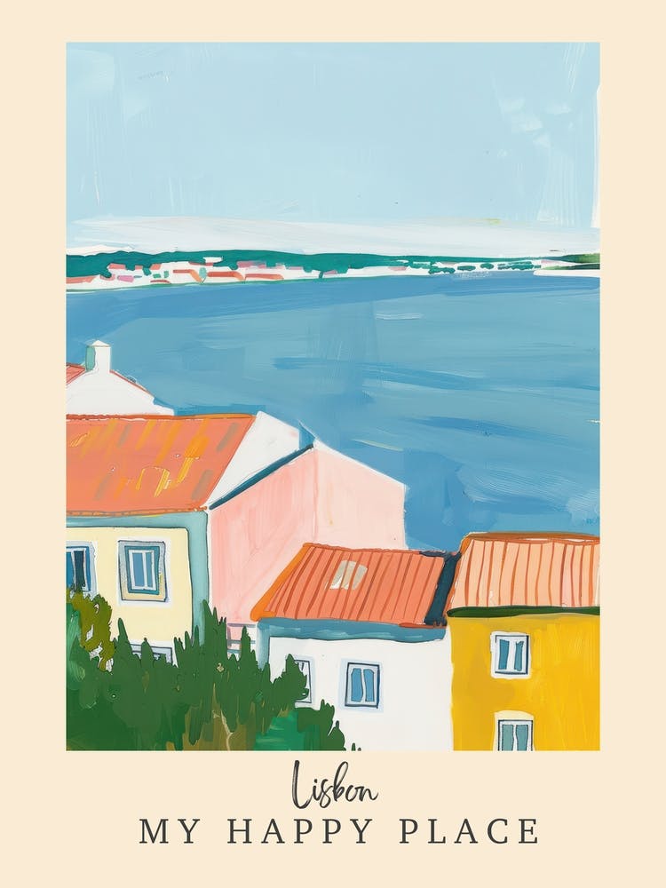 My Happy Place Lisbon 2 Travel Poster