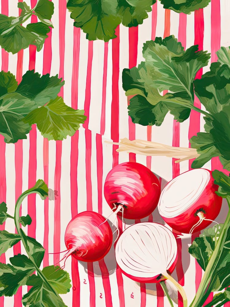 Radishes Summer Illustration 4