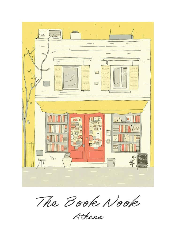 Athens The Book Nook Pastel Colours 2 Poster