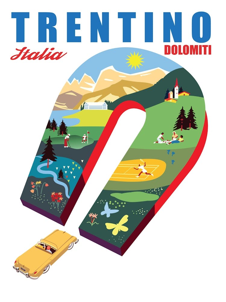 Trentino, Dolomiti in Horseshoe Collage, Italy