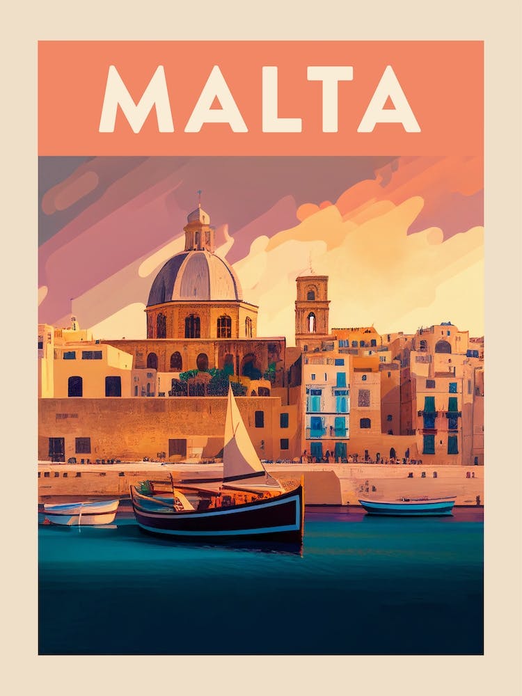 Malta Vintage Travel Poster