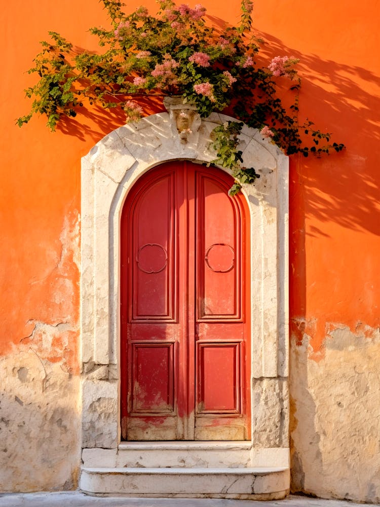 Orange Mediterranean Door