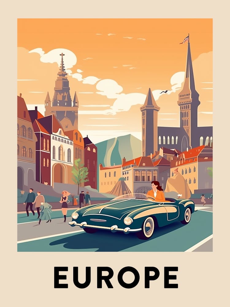 Vintage Travel Poster Europe
