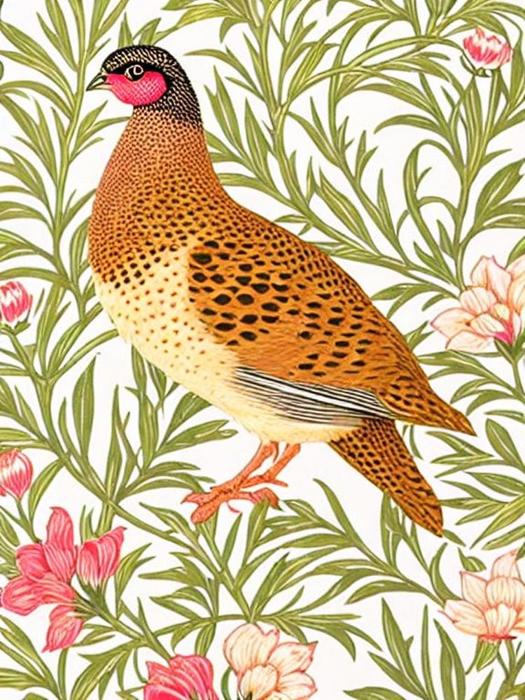 Partridge 2 William Morris Style Bird