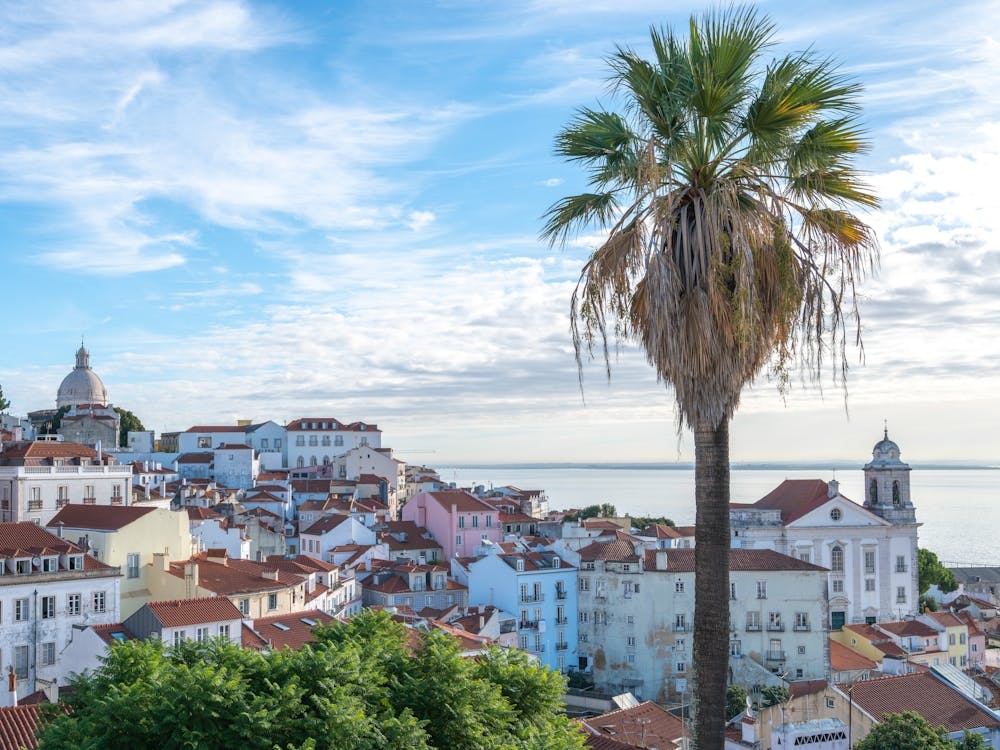 City view of Alfama, Lisbon, Portugal - summer street and travel photography by Christa Stroo Photography