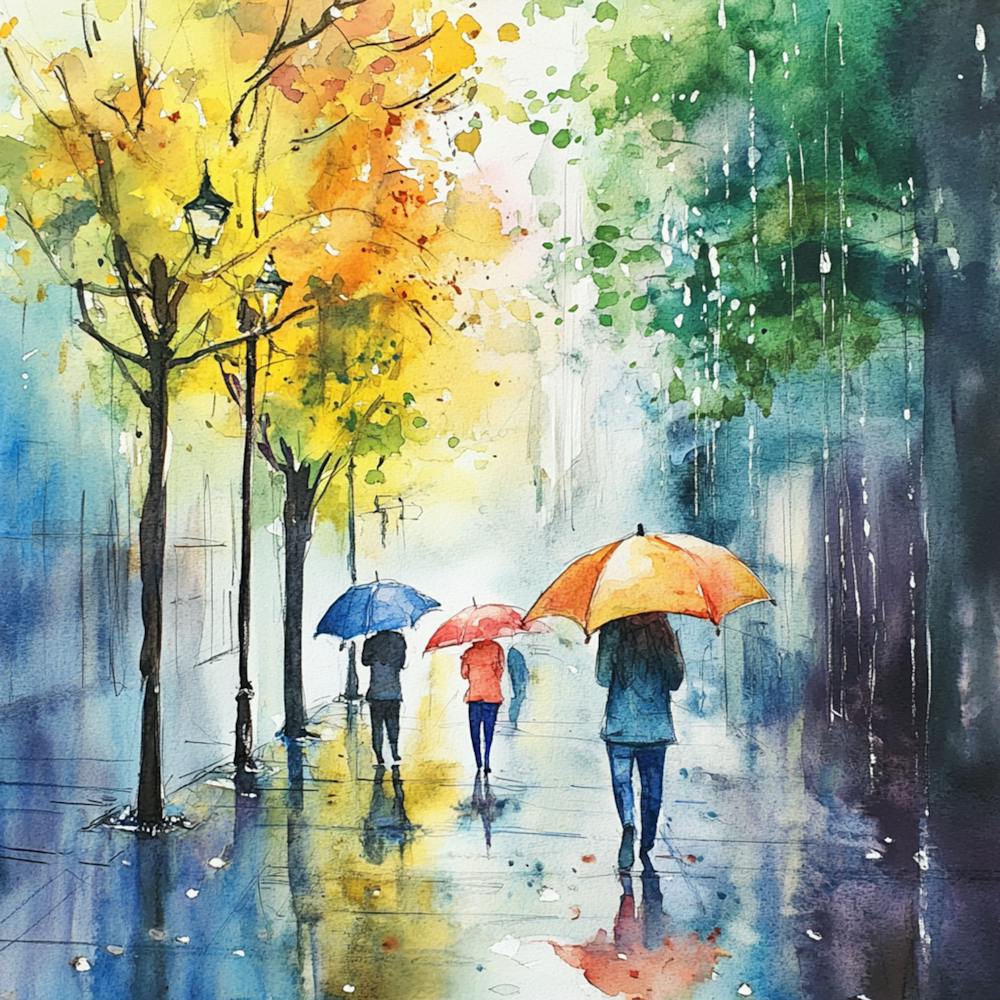 Watercolor Rainy Day 6