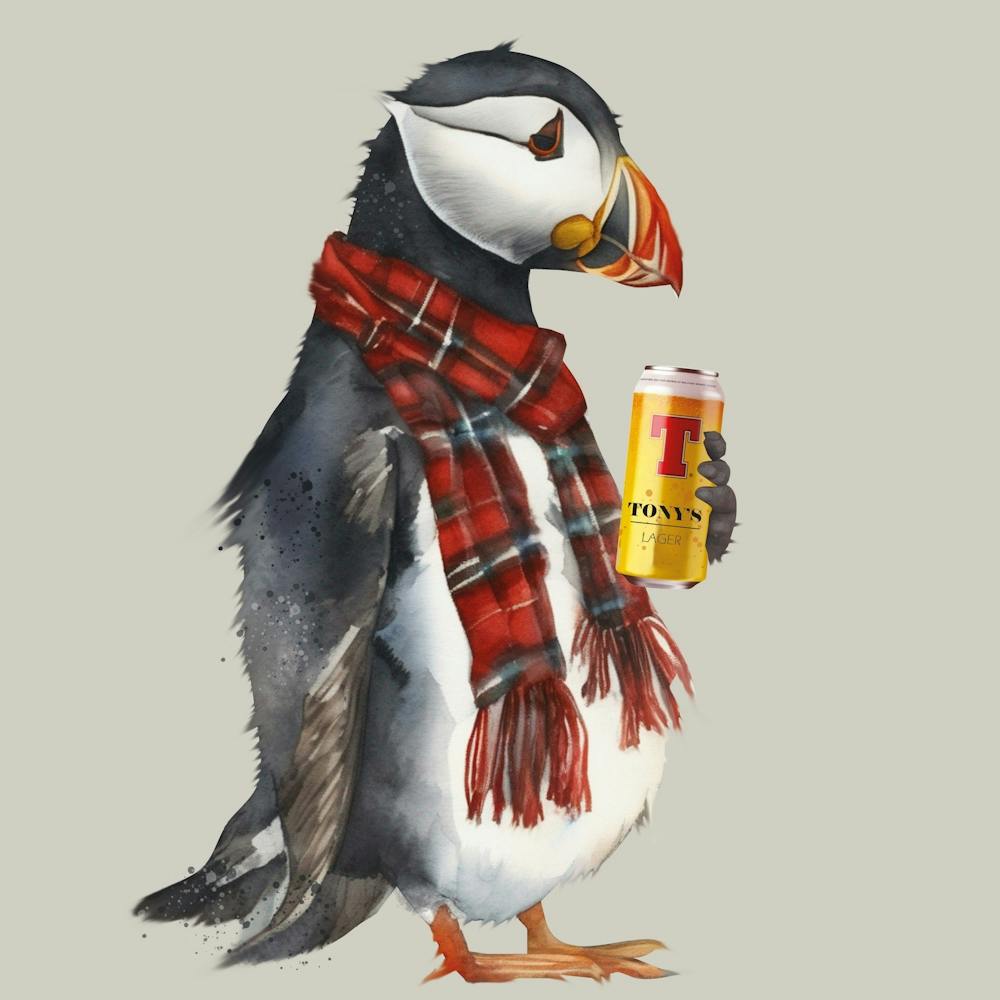 Tony Highland Puffin with Tartan