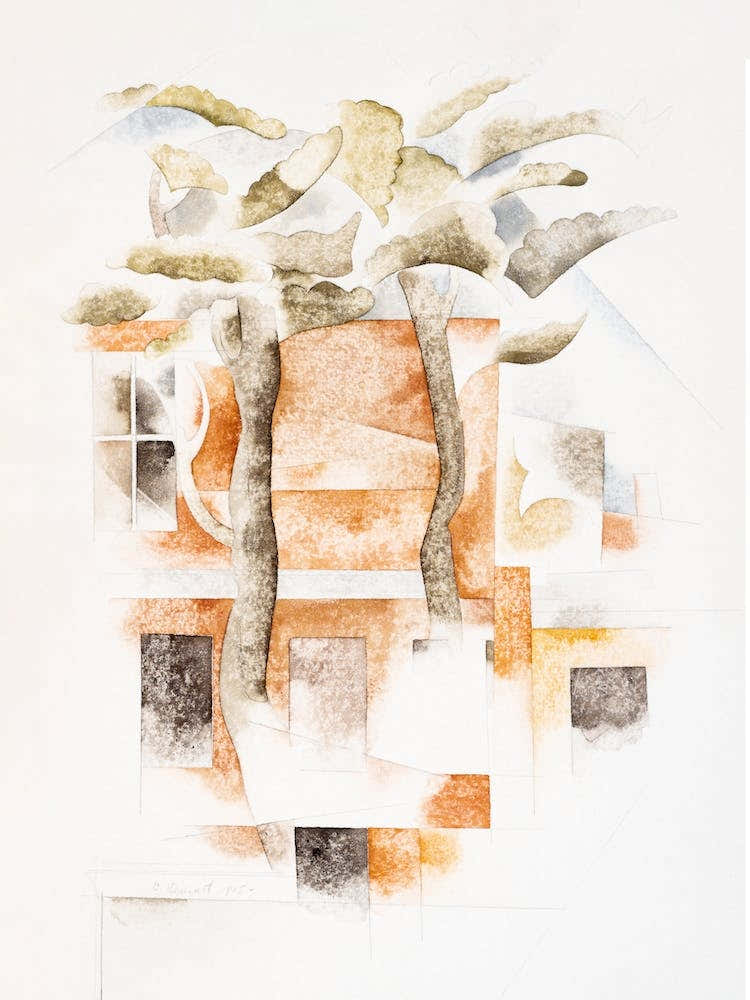 Bermuda, Houses Seen Through Trees, Charles Demuth