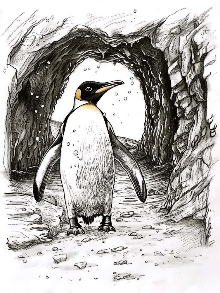Emperor Penguin Exploring Underwater Caves 2
