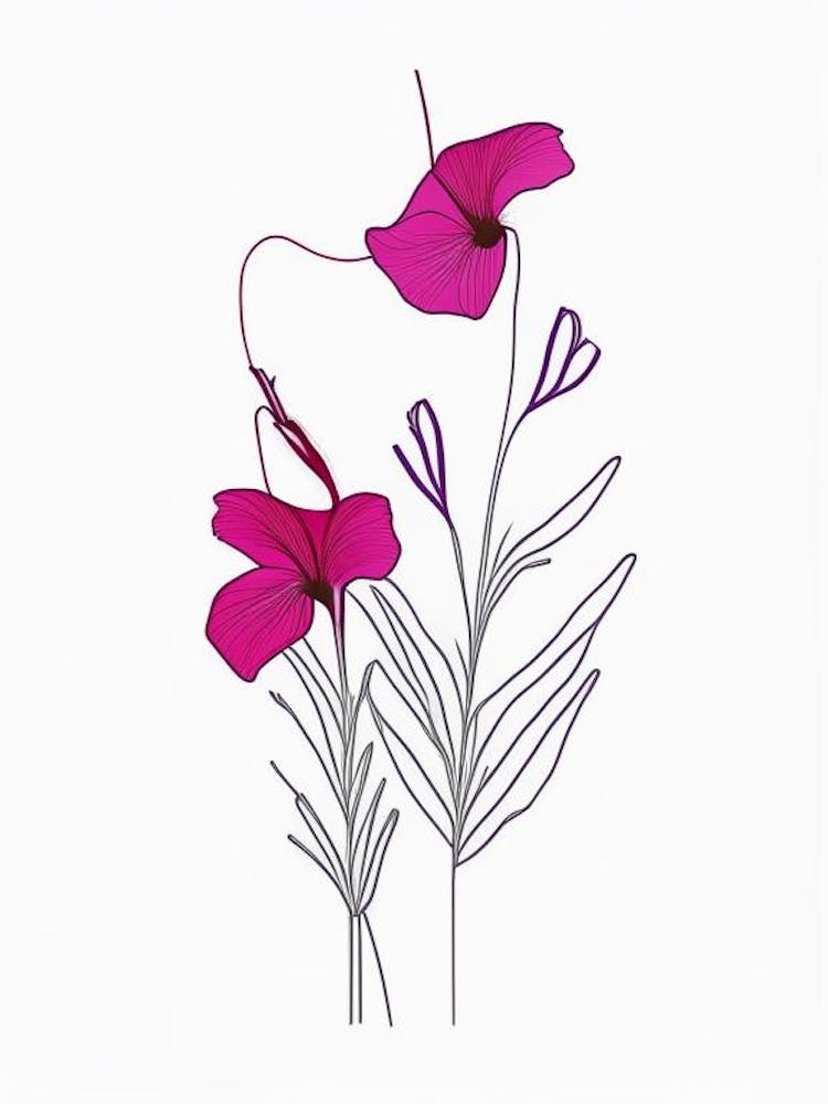 Bellflower Floral Minimal Line Drawing 1 Flower