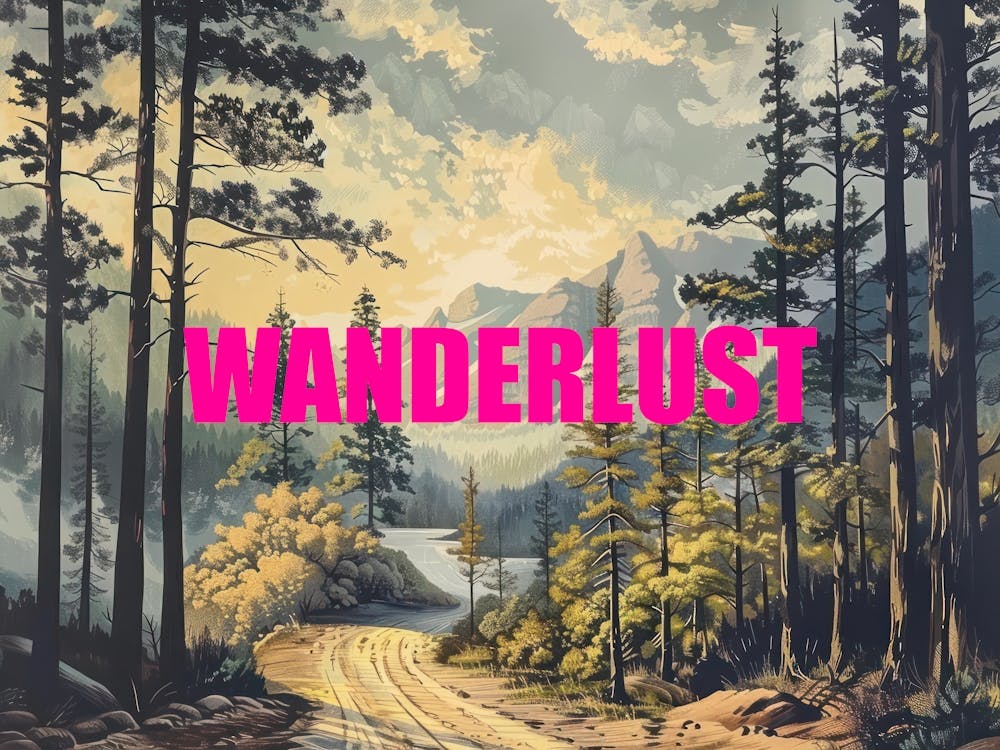 Pink Wanderlust Poster Vintage Woods 5