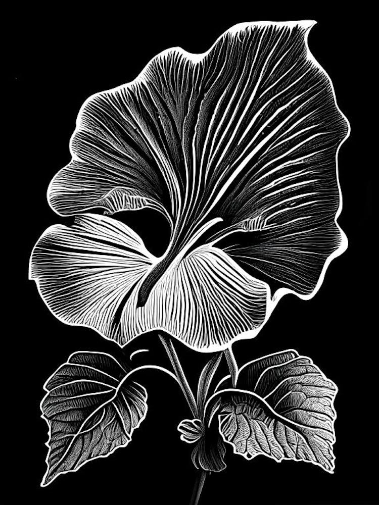 Pansy Leaf Linocut 2