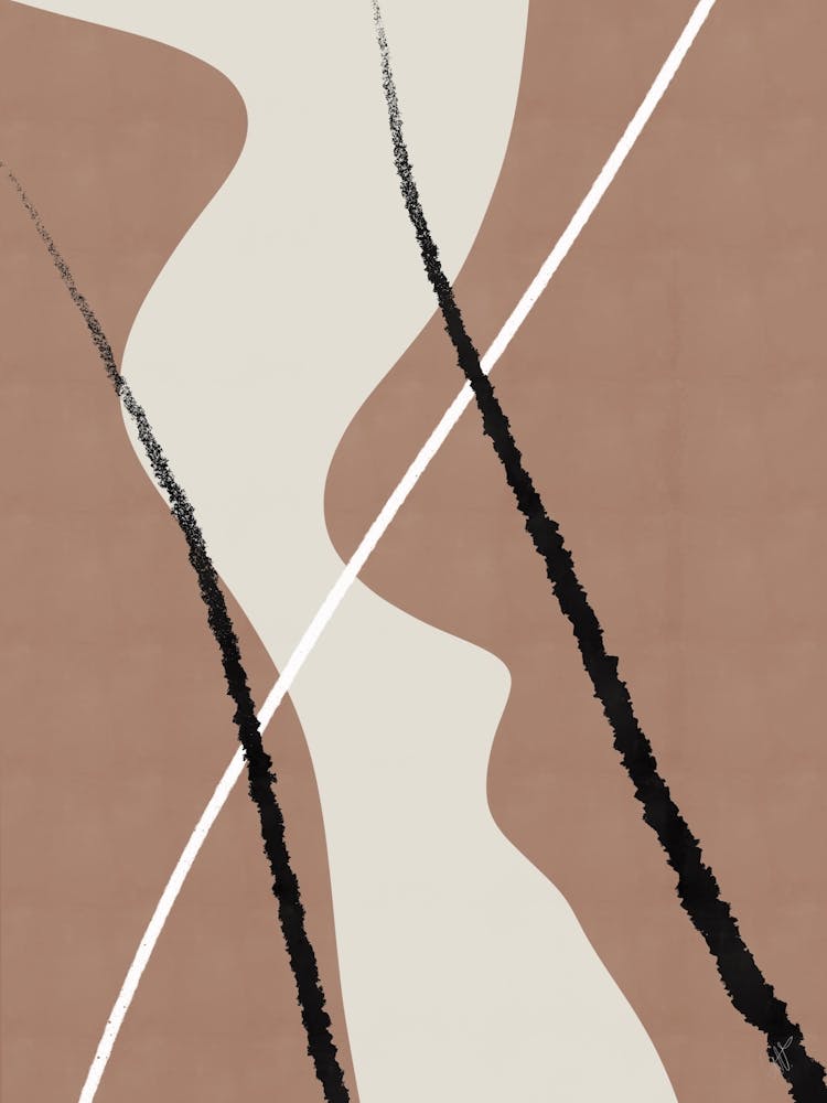 Abstract Lines 3 - Pantone 2025 Mocha Mousse