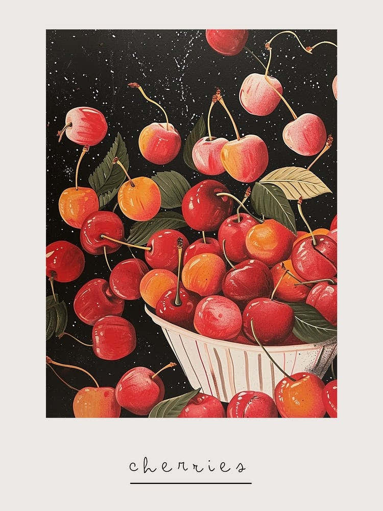 Art Deco Cherry Explosion 2 Poster