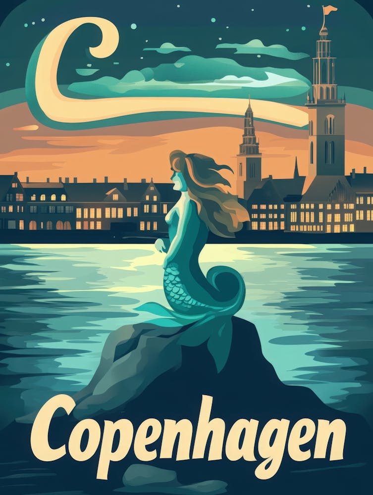 Aihrgdesign A Retro Travel Poster For Copenhagen Featuring Th 1c5dc1a1 6fe0 44b4 B6f8 Cb1d717417fe 3