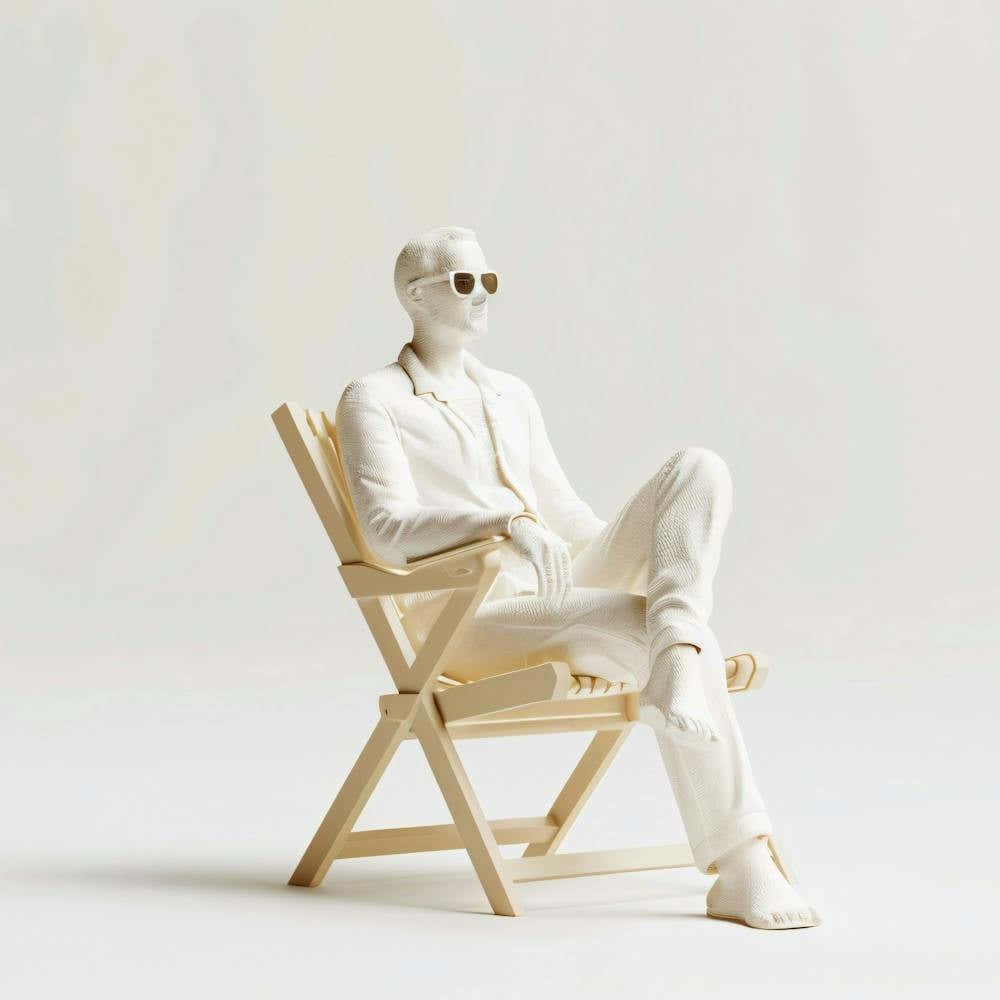 Man In White Chair