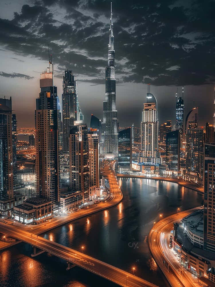 Dubai Skyline At Night