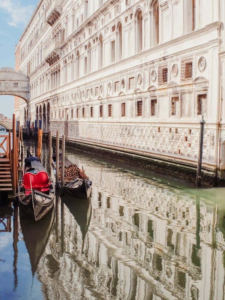 Gondolas In Venice Canal, Italy