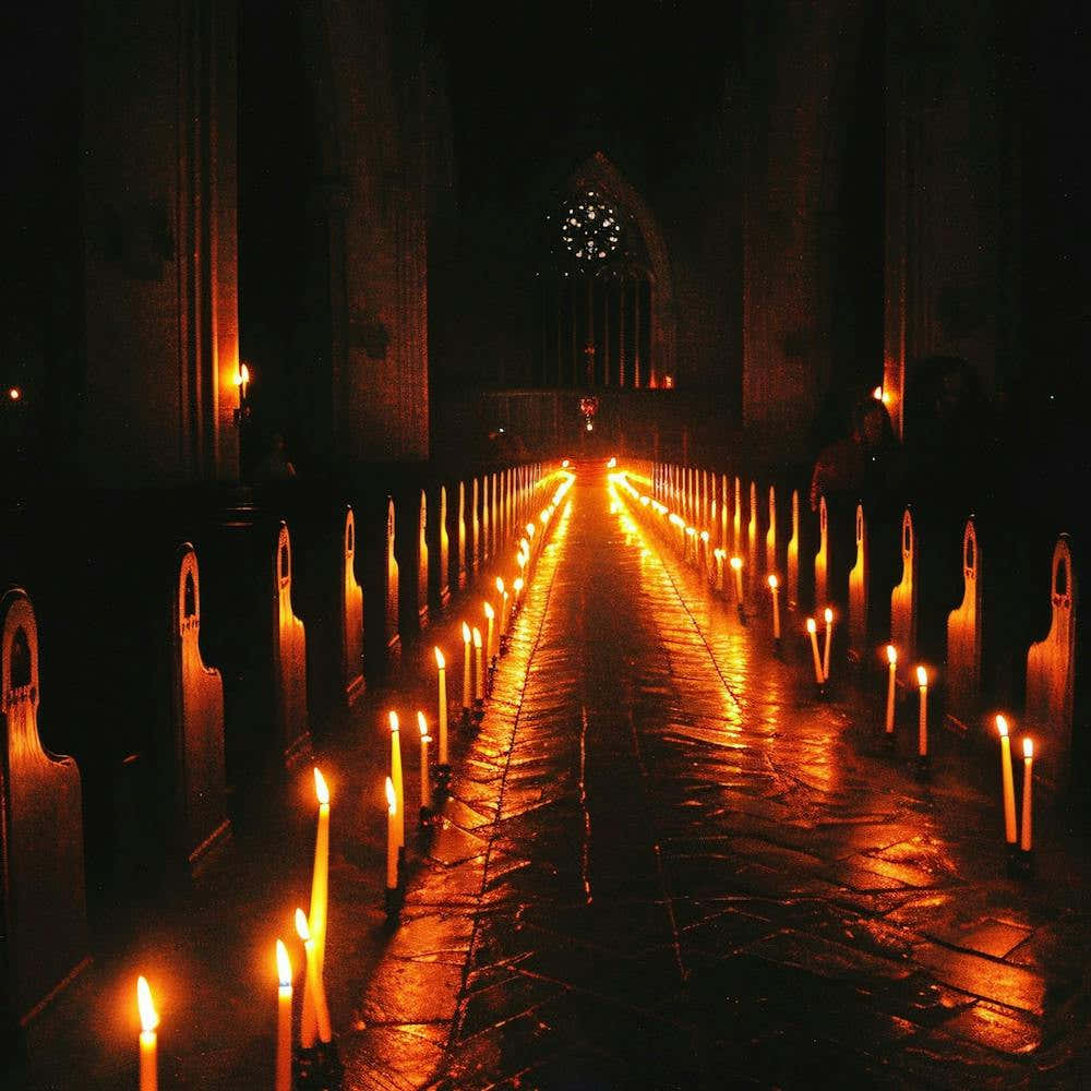 Lit Candles In A Church 1