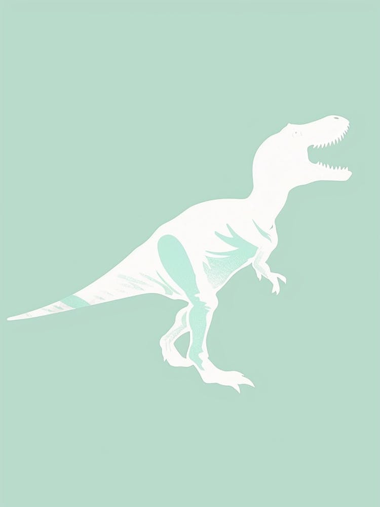 Mint Dinosaur Silhouette 1