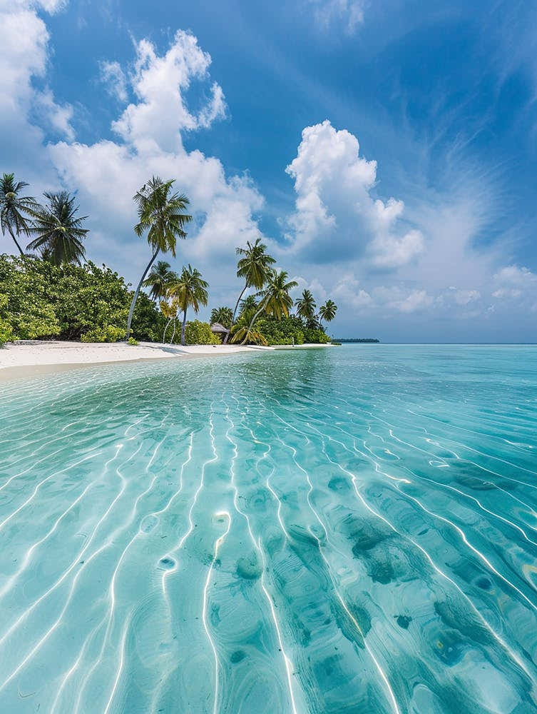 Tropical Beach In The Maldives