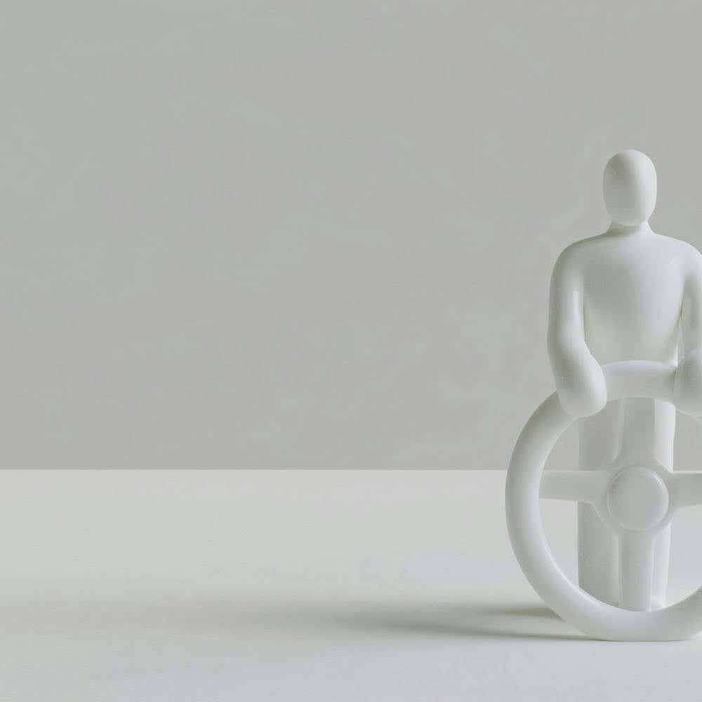 Man On Steering Wheel