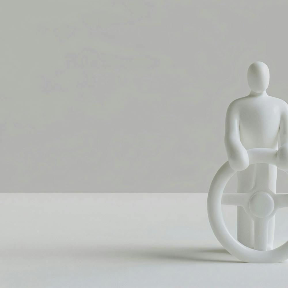 Man On Steering Wheel