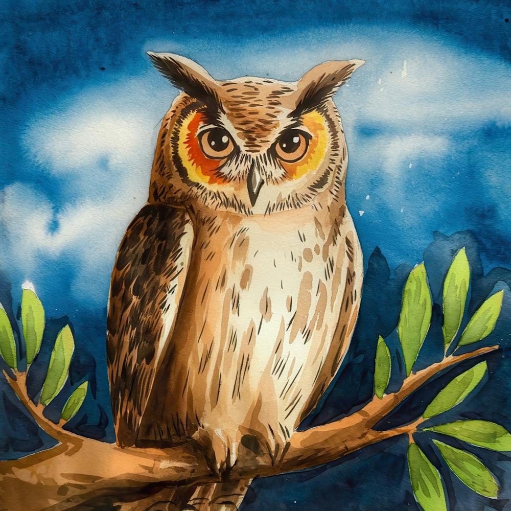 Owl On A Branch