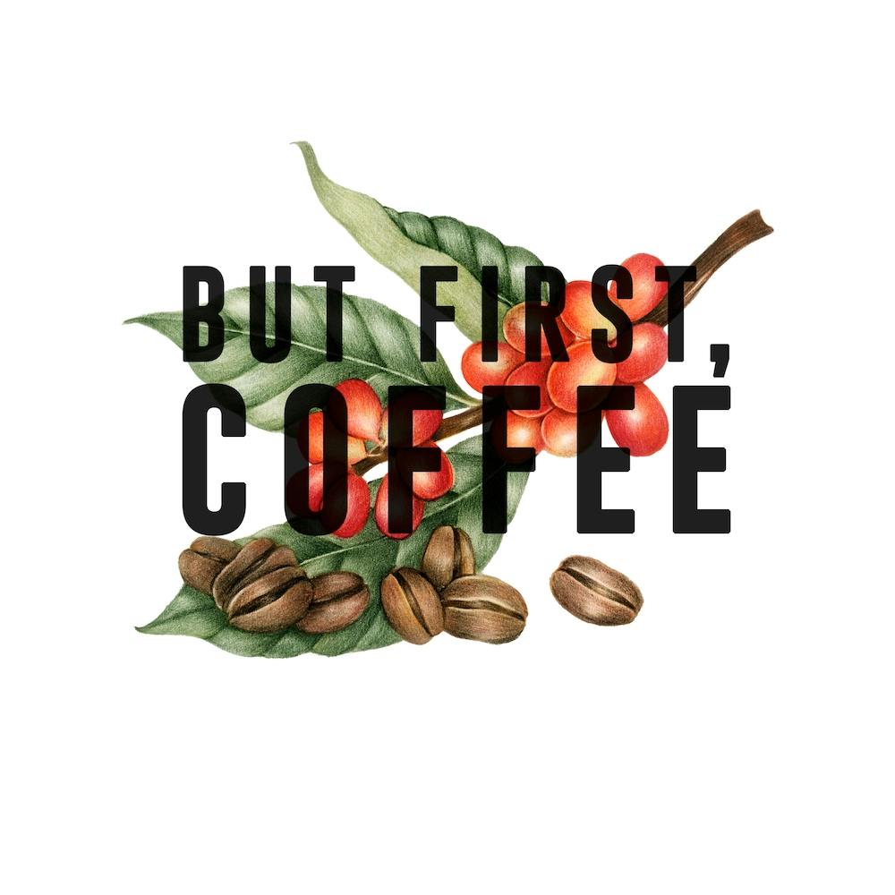 But First Coffee Beans Square