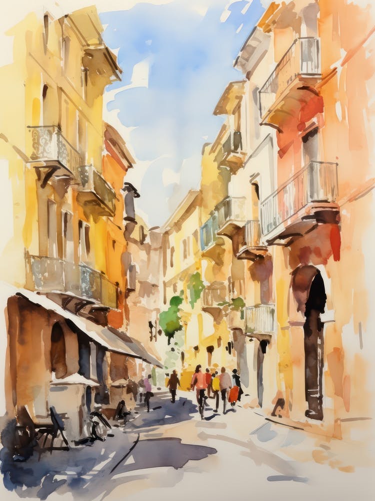 Catania, Italy Watercolour Streets 2