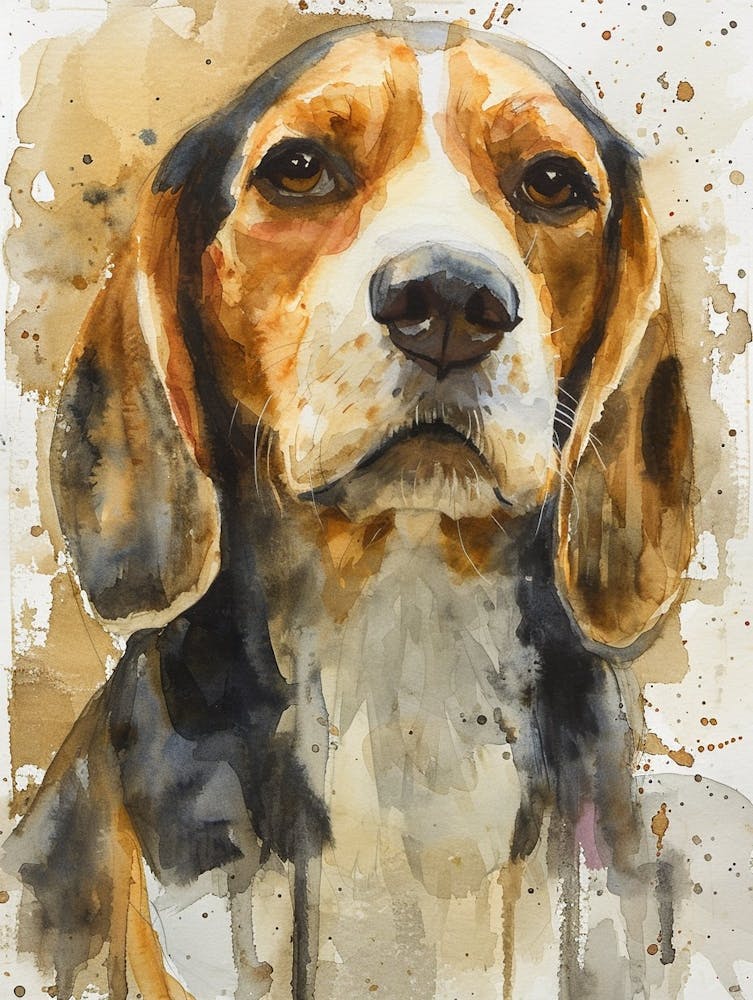 Beagle Watercolor Painting 4