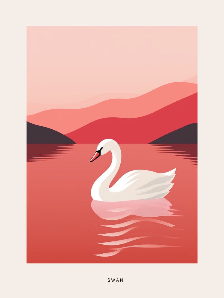 Minimalist Swan 1 Bird Poster